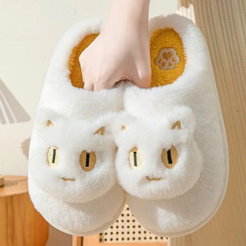Cotton Cat Slippers Soft Plush Comfy Warm Couple Slip - Bellarte Enchanté Cotton Cat Slippers Soft Plush Comfy Warm Couple Slip